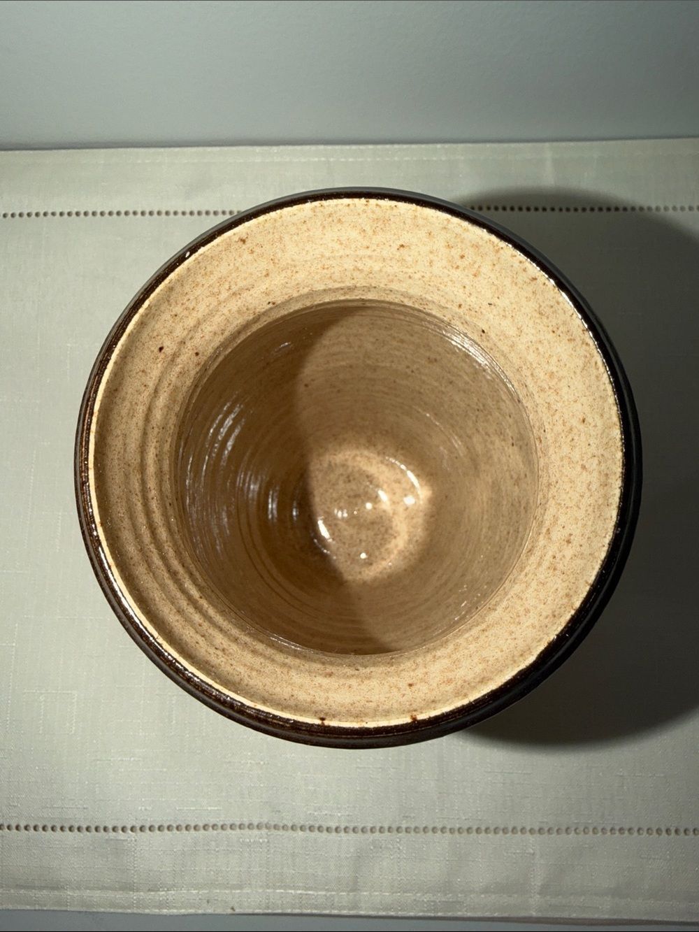 Handmade Pottery Vase Speckled Tan Brown - Picture 4 of 5